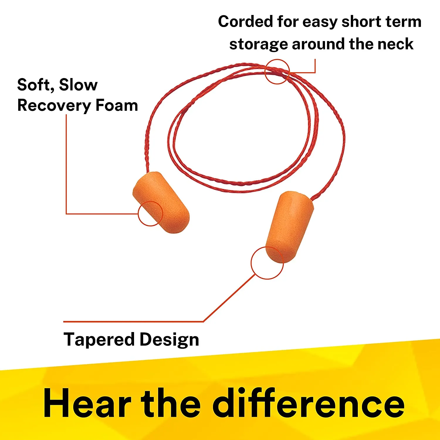 3M 1110 Ear Plugs Corded, Extra Soft, Reusable Earbuds Noise Cancellation, Soundproof Earplug Use For Underwater, Meditation, Study, Flight Travel,Sleeping  Sound Block Up To 29 Decibel