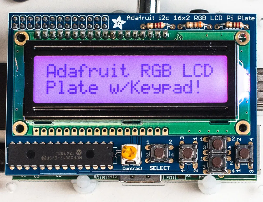 Adafruit RGB Positive 16x2 LCD Keypad Kit for Raspberry Pi