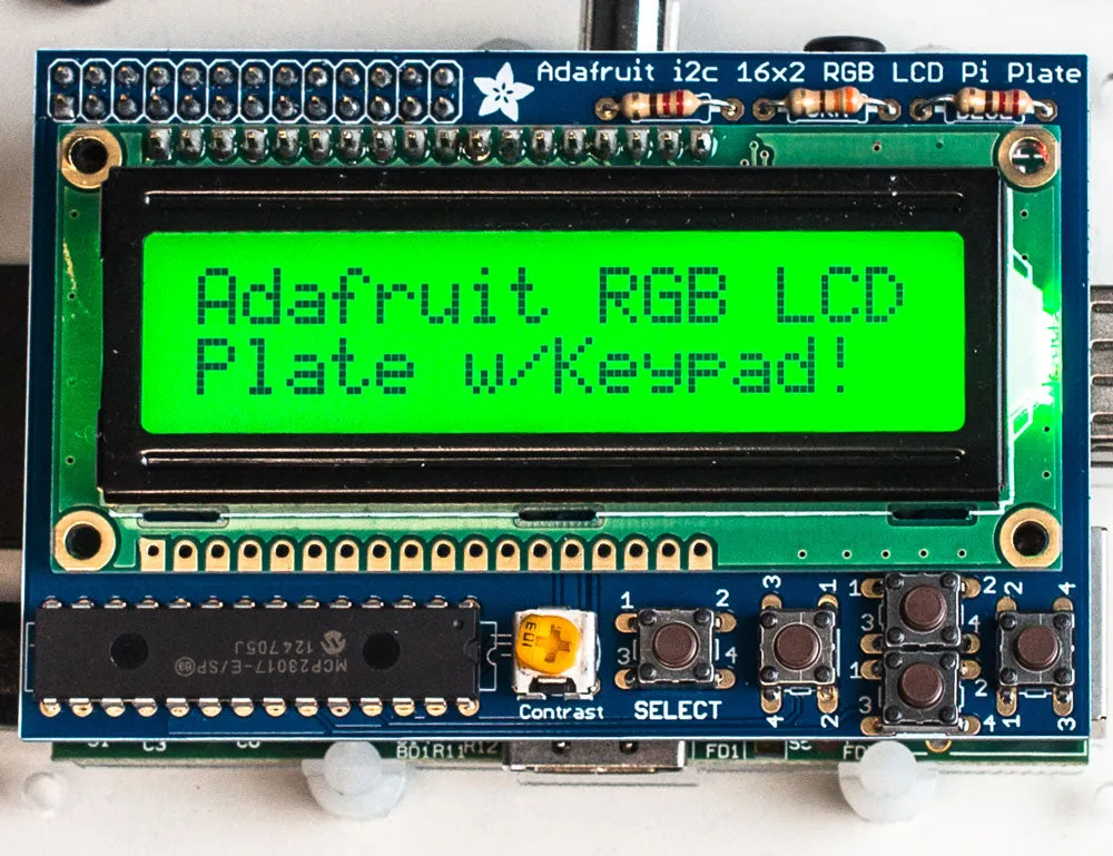 Adafruit RGB Positive 16x2 LCD Keypad Kit for Raspberry Pi