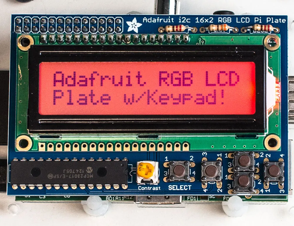 Adafruit RGB Positive 16x2 LCD Keypad Kit for Raspberry Pi