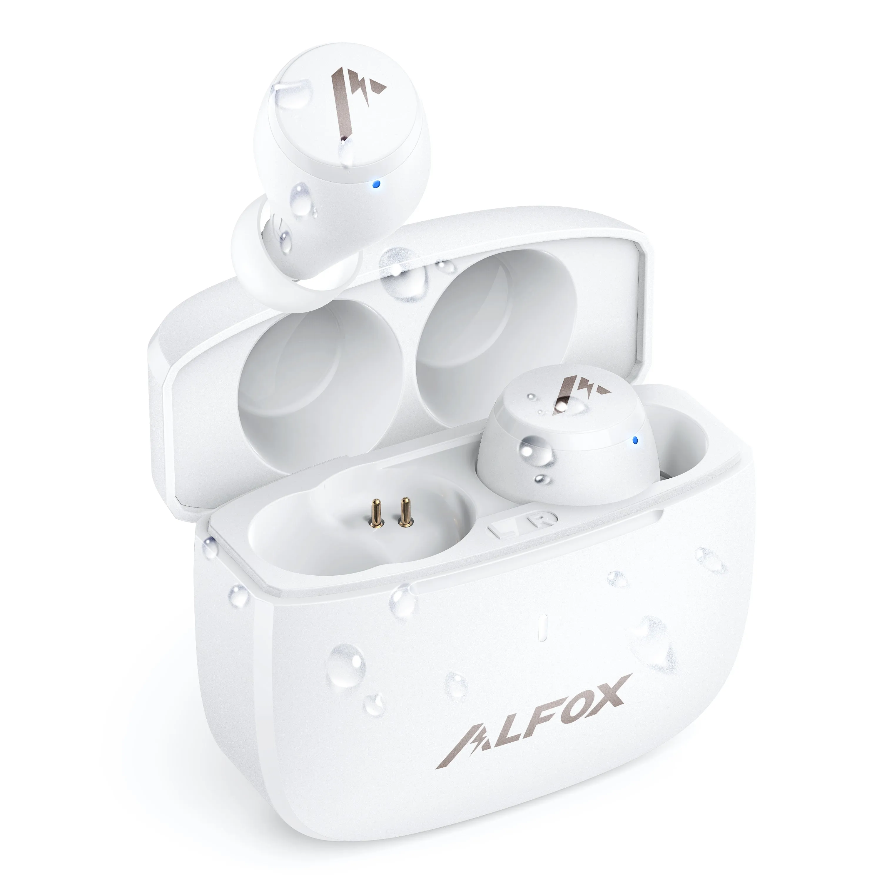 Alfox Bluetooth Earbuds BH002, IPX8 Waterproof and CVC 8.0 active noise cancellation technology (ANC)