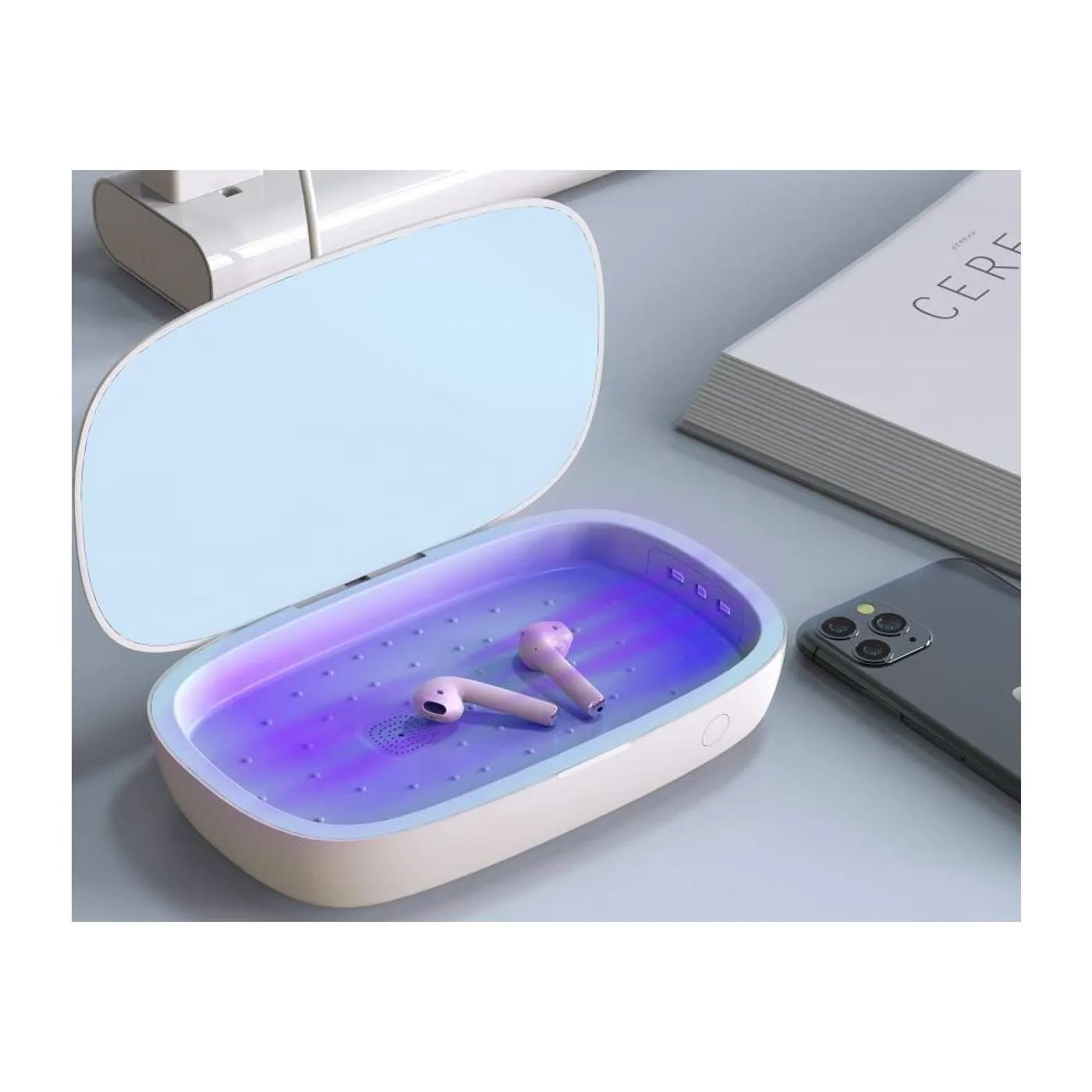 Fast 10 W Qi-Certified Wireless Charger for Mobile Phones, Storage Box