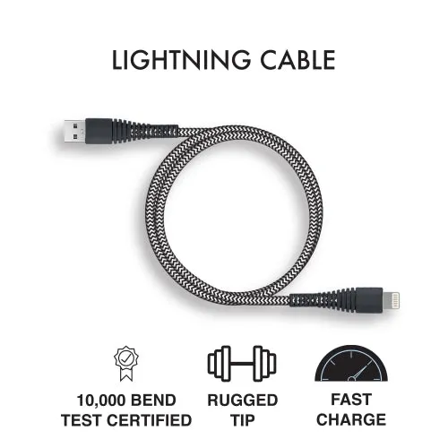 iHip 9ft Lightning Braided Charging Cable for iPhone