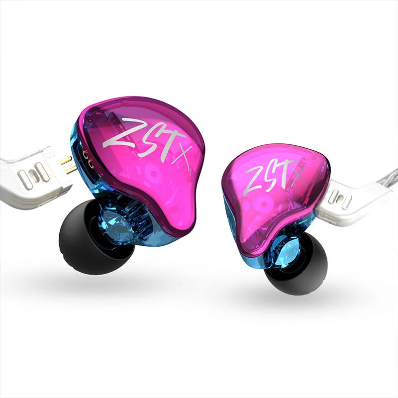 【KZ ZSTX】 1DD 1BA Hybrid Driver In-ear Earphone Wired Headset Gaming Headphone Earbuds Audio