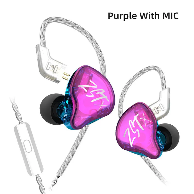 【KZ ZSTX】 1DD 1BA Hybrid Driver In-ear Earphone Wired Headset Gaming Headphone Earbuds Audio