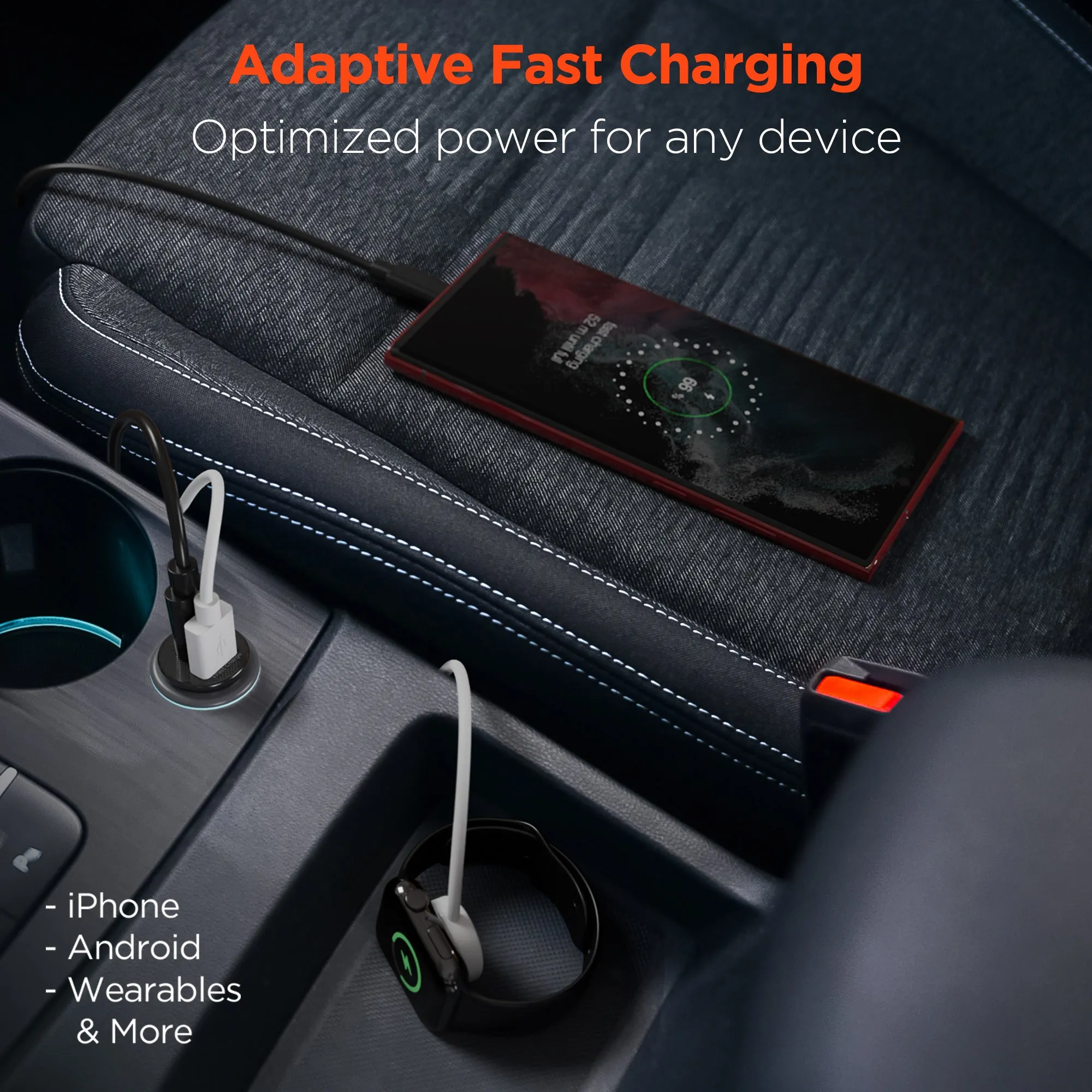 mini 20W USB-C PD   18W USB Fast Car Charger | Black