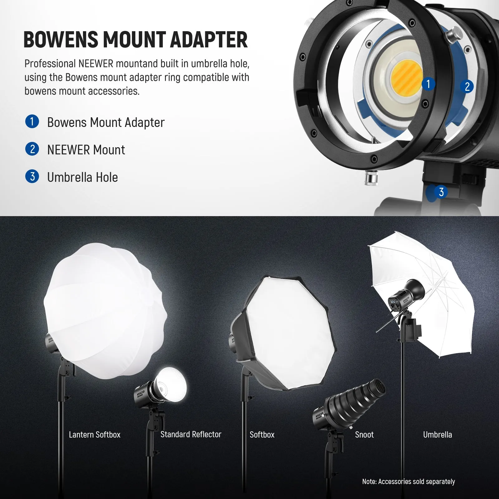 NEEWER MS60B Bi-color Portable LED Video Light Handheld Spotlight