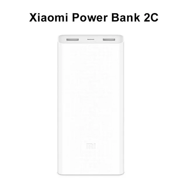 Original Xiaomi Power Bank 20000mAh 2C External Battery portable charging Dual USB QC3.0Mi 20000 mAh Powerbank charger for phone