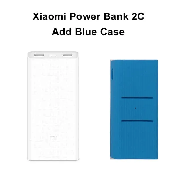 Original Xiaomi Power Bank 20000mAh 2C External Battery portable charging Dual USB QC3.0Mi 20000 mAh Powerbank charger for phone