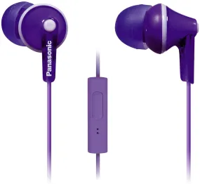 Panasonic RPTCM125V ErgoFit Earbud Headphones w/ Mic & Controller - Violet