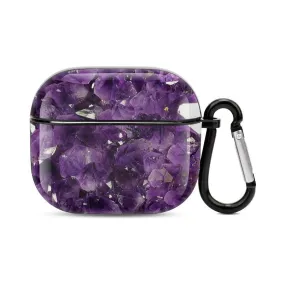 POD Upload Your Design Custom Personalized Purple Marble Bluetooth Earbuds Case Cover for Airpods 3