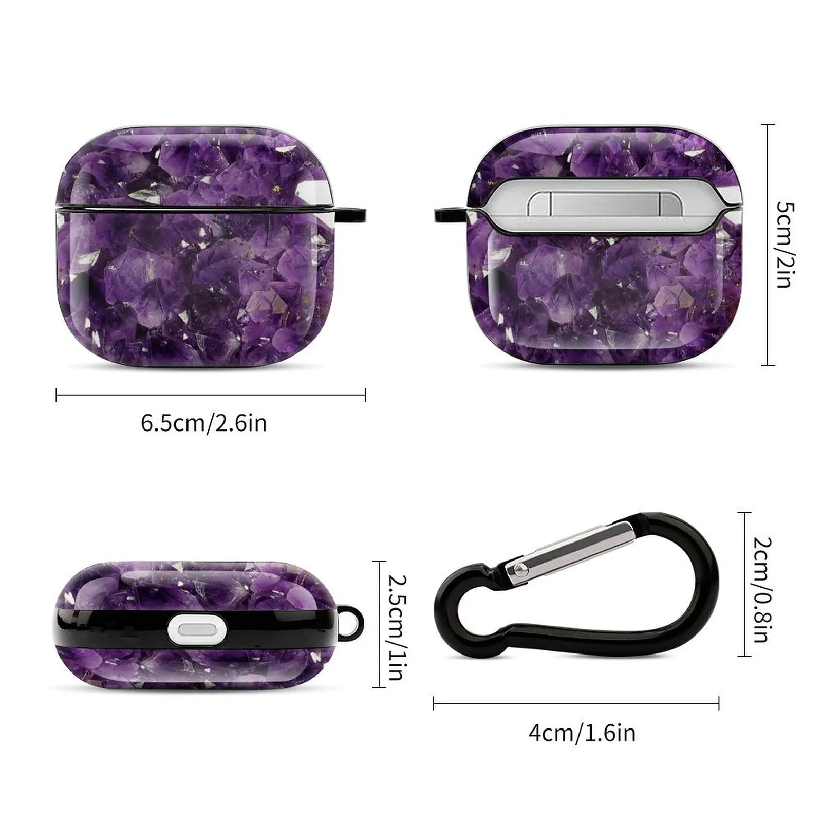 POD Upload Your Design Custom Personalized Purple Marble Bluetooth Earbuds Case Cover for Airpods 3