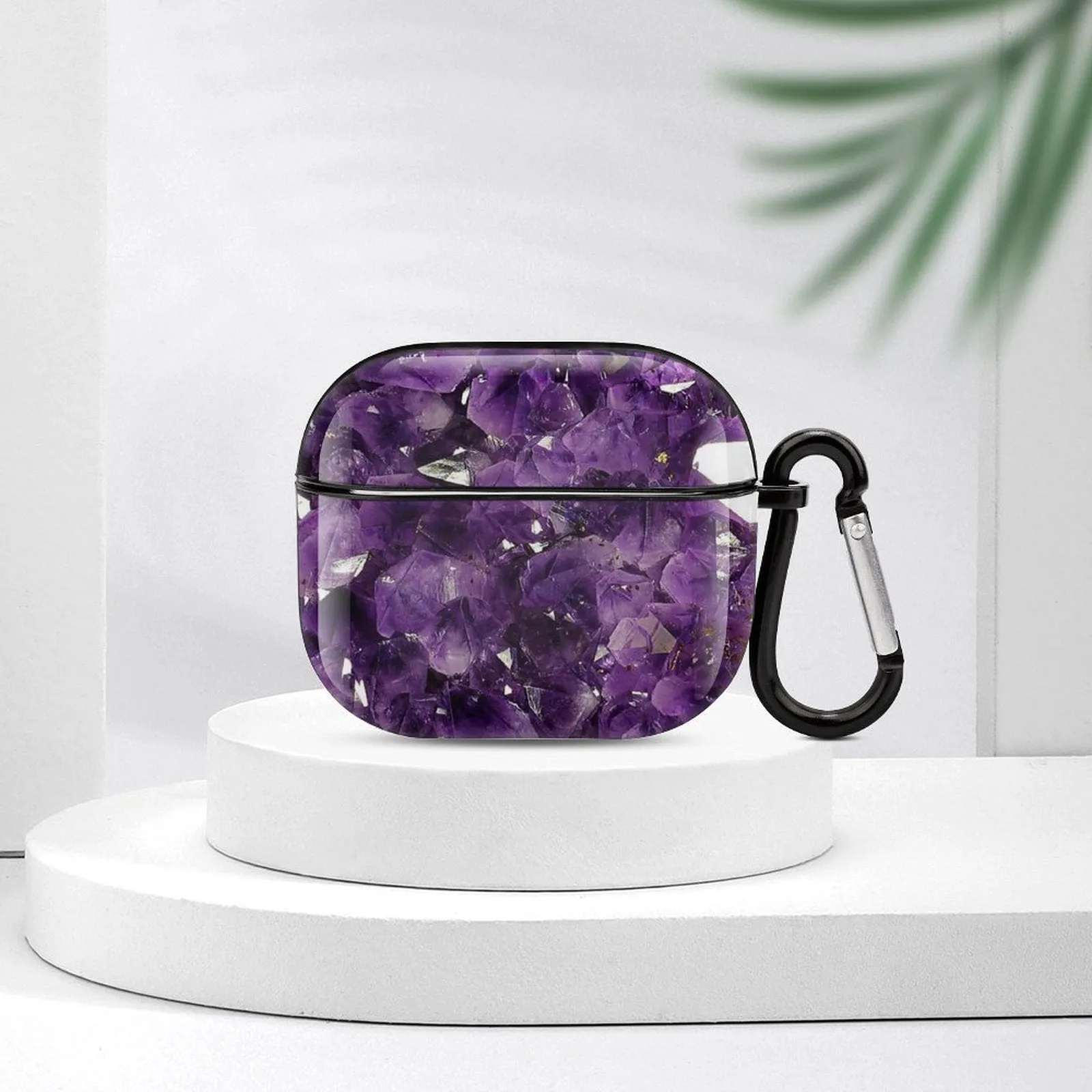 POD Upload Your Design Custom Personalized Purple Marble Bluetooth Earbuds Case Cover for Airpods 3