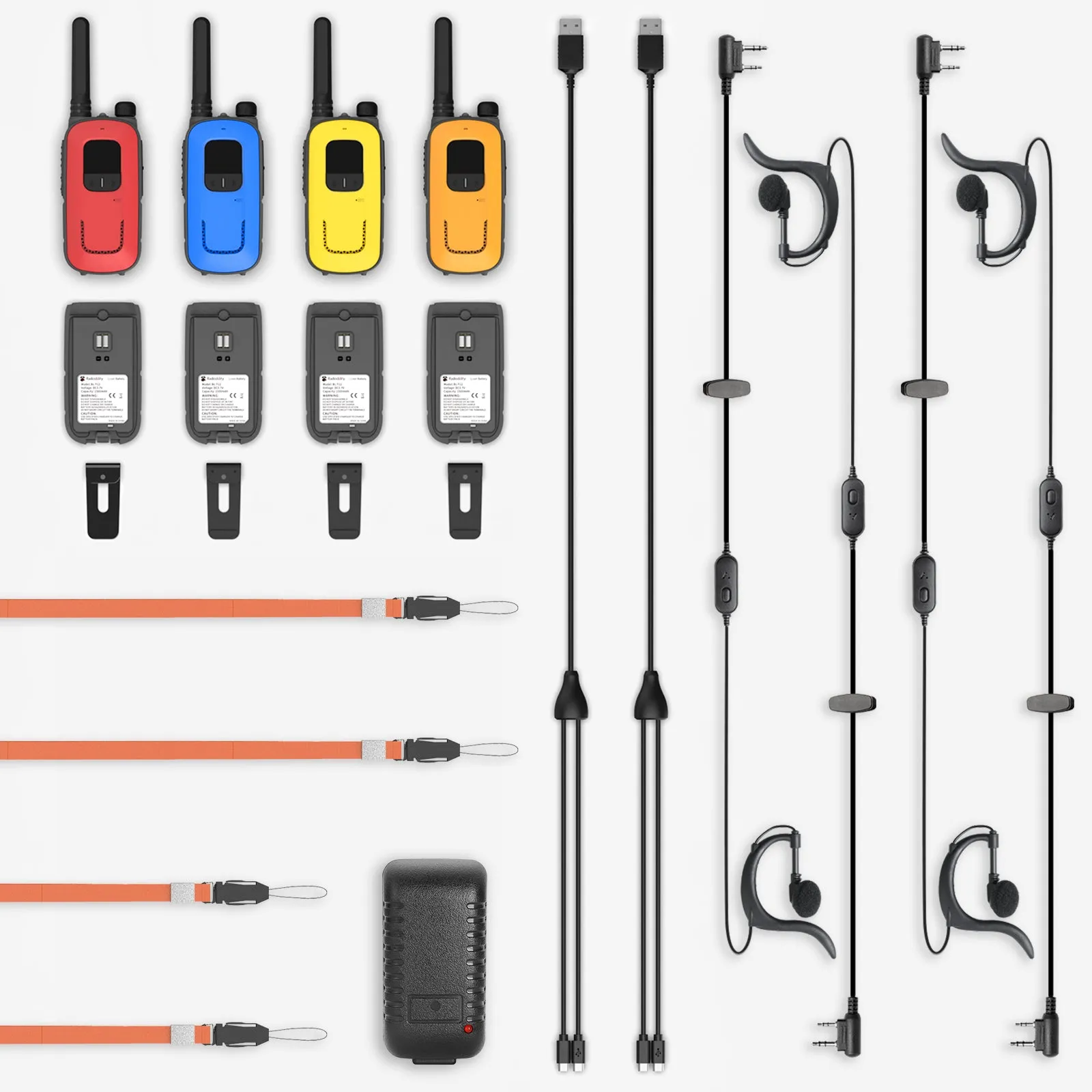 Radioddity FS-T3/PR-T3 [4 Packs]  | License-free | USB Charging | Flashlight | VOX