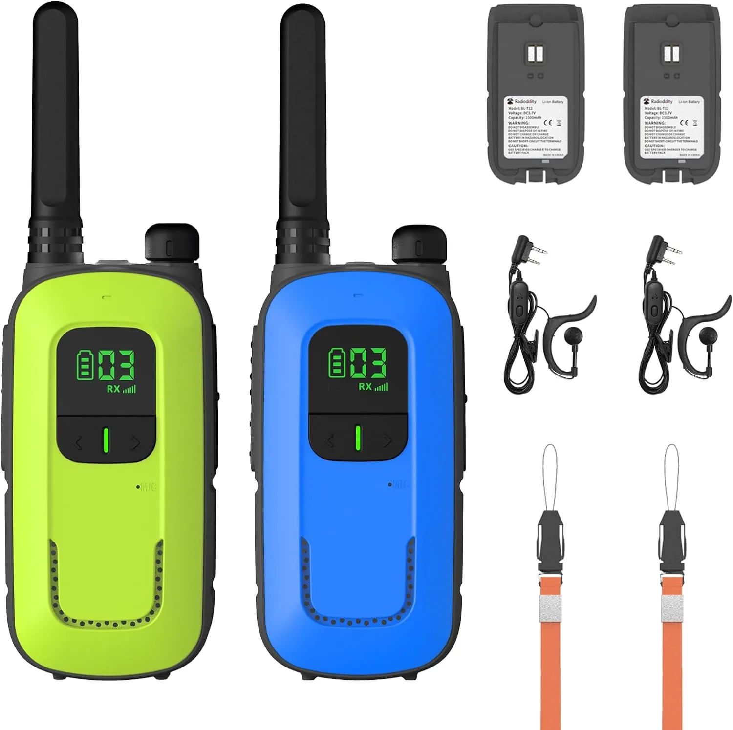 Radioddity FS-T3/PR-T3 [4 Packs]  | License-free | USB Charging | Flashlight | VOX