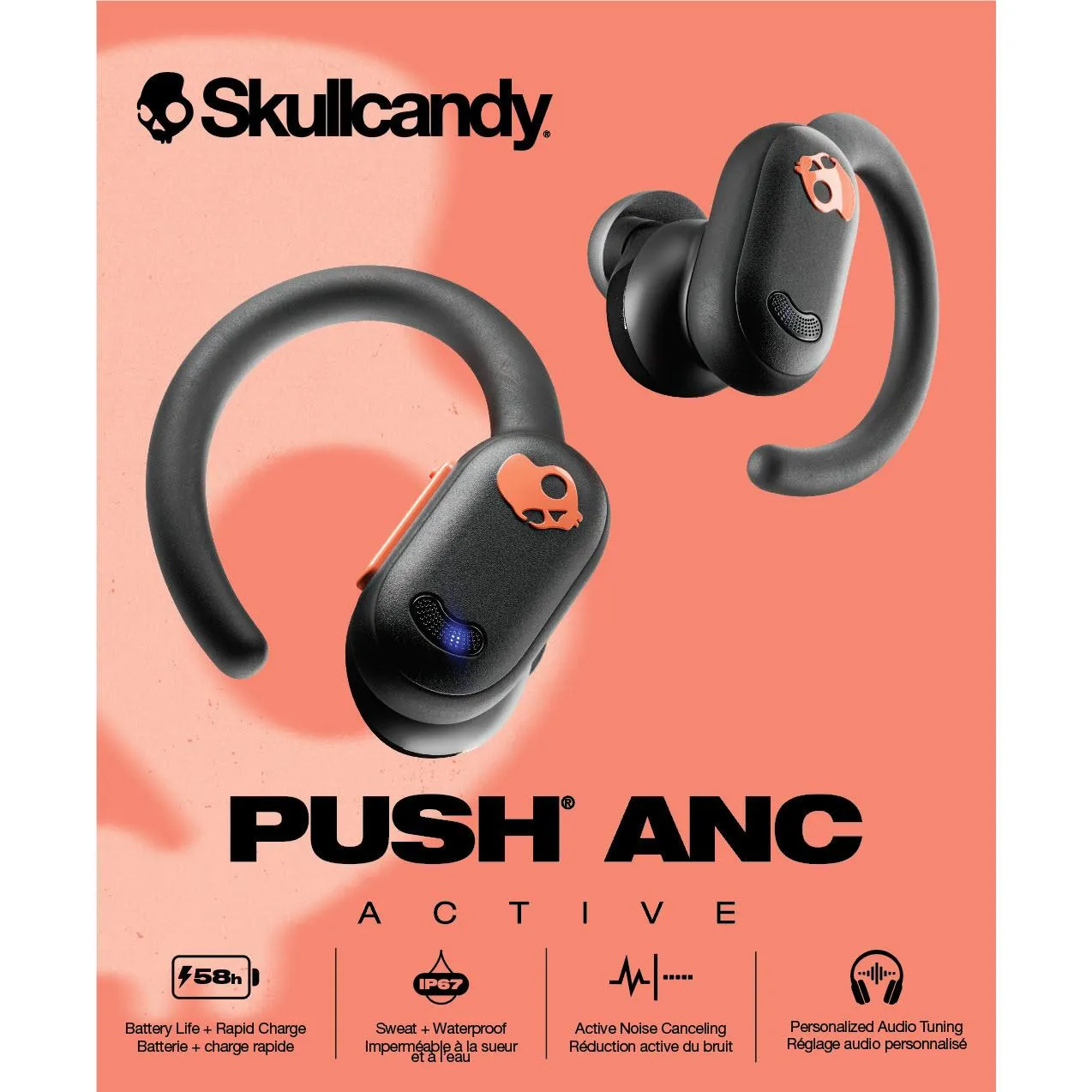 Skullcandy Push Active ANC In-Ear Headphones (Black)