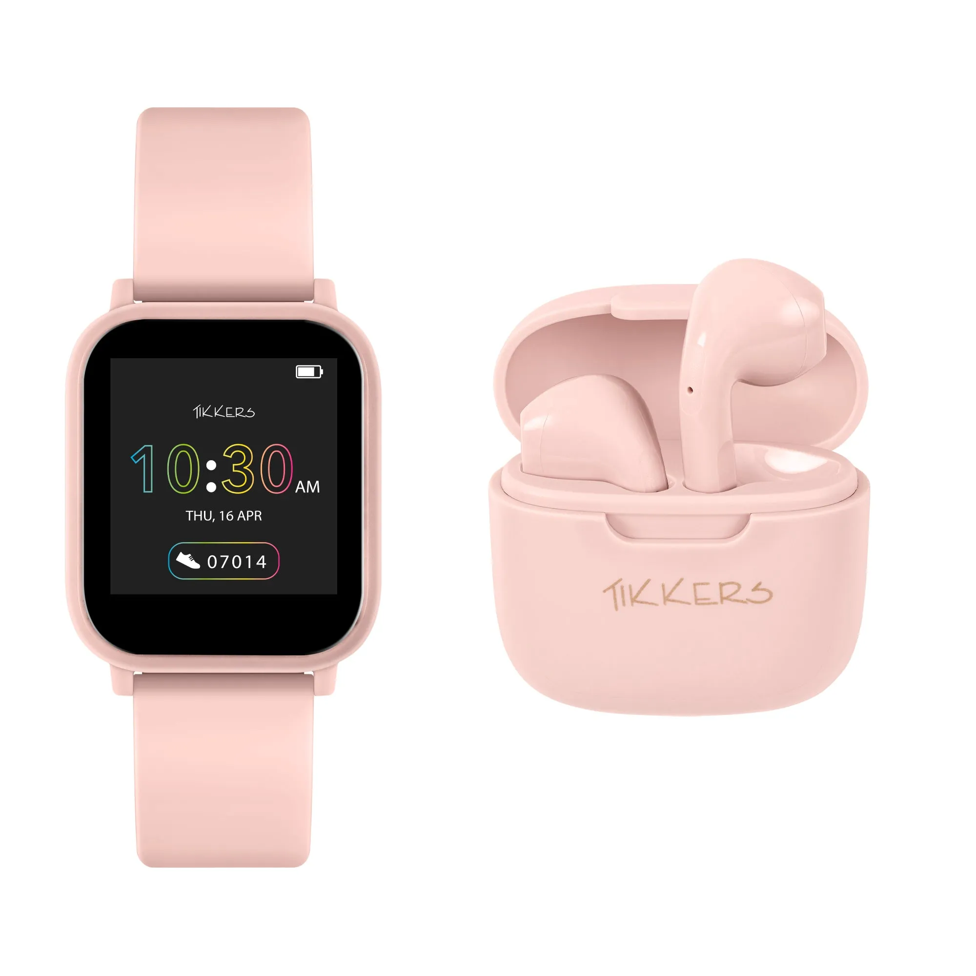 Tikkers Teen Series 10 Nude smart Watch and Earbuds Set