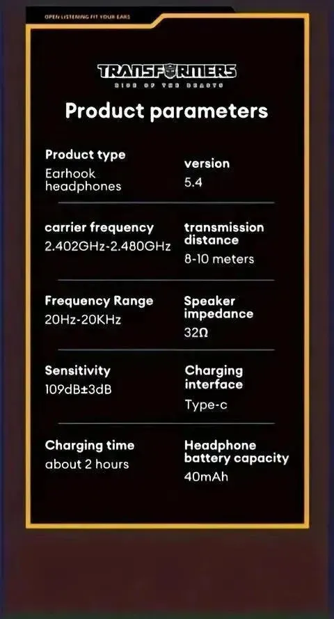 Transformers TF-T07 TWS Earphones