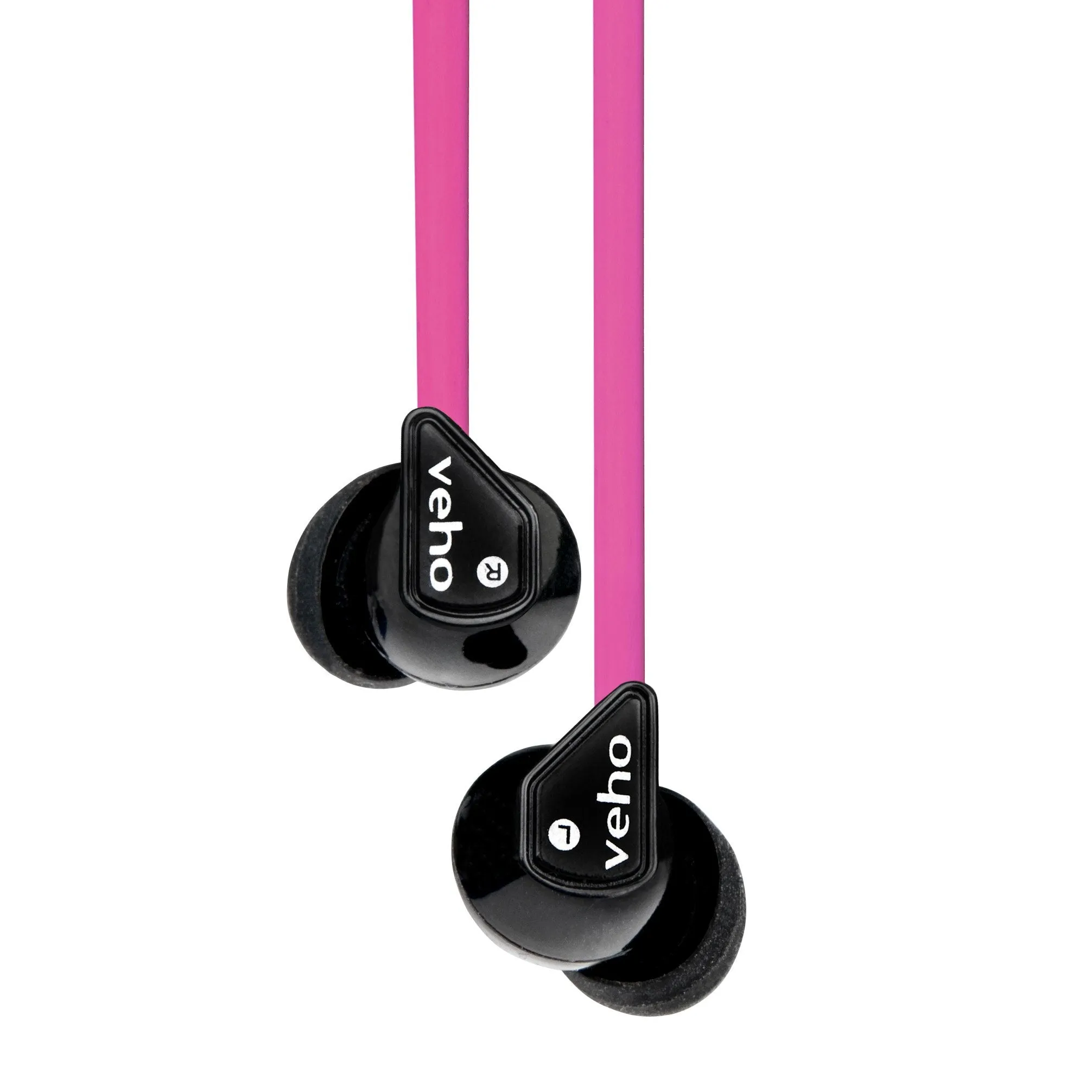 Veho 360 Z-1 Stereo Noise isolating Earphones with flex 'anti' tangle cord system - Pink