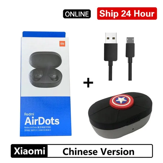 Xiaomi Redmi Airdots TWS Bluetooth 5.0  Earphone Stereo Wireless Active Noise Cancellation With Mic Handsfree Earbuds AI Control