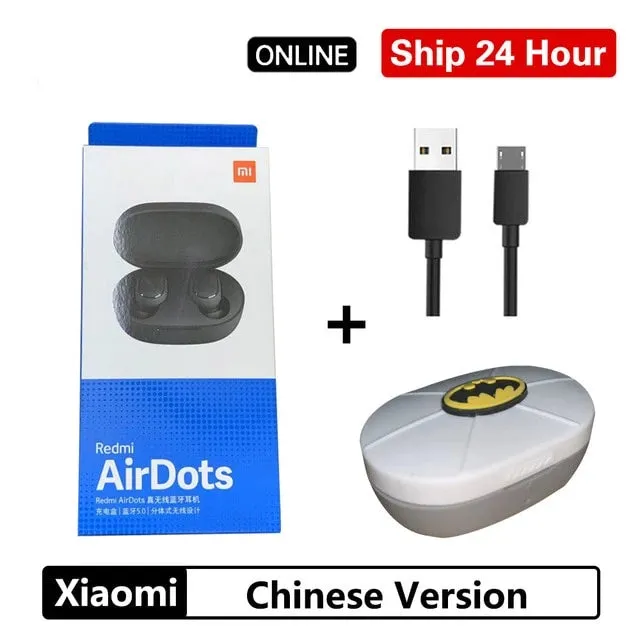 Xiaomi Redmi Airdots TWS Bluetooth 5.0  Earphone Stereo Wireless Active Noise Cancellation With Mic Handsfree Earbuds AI Control